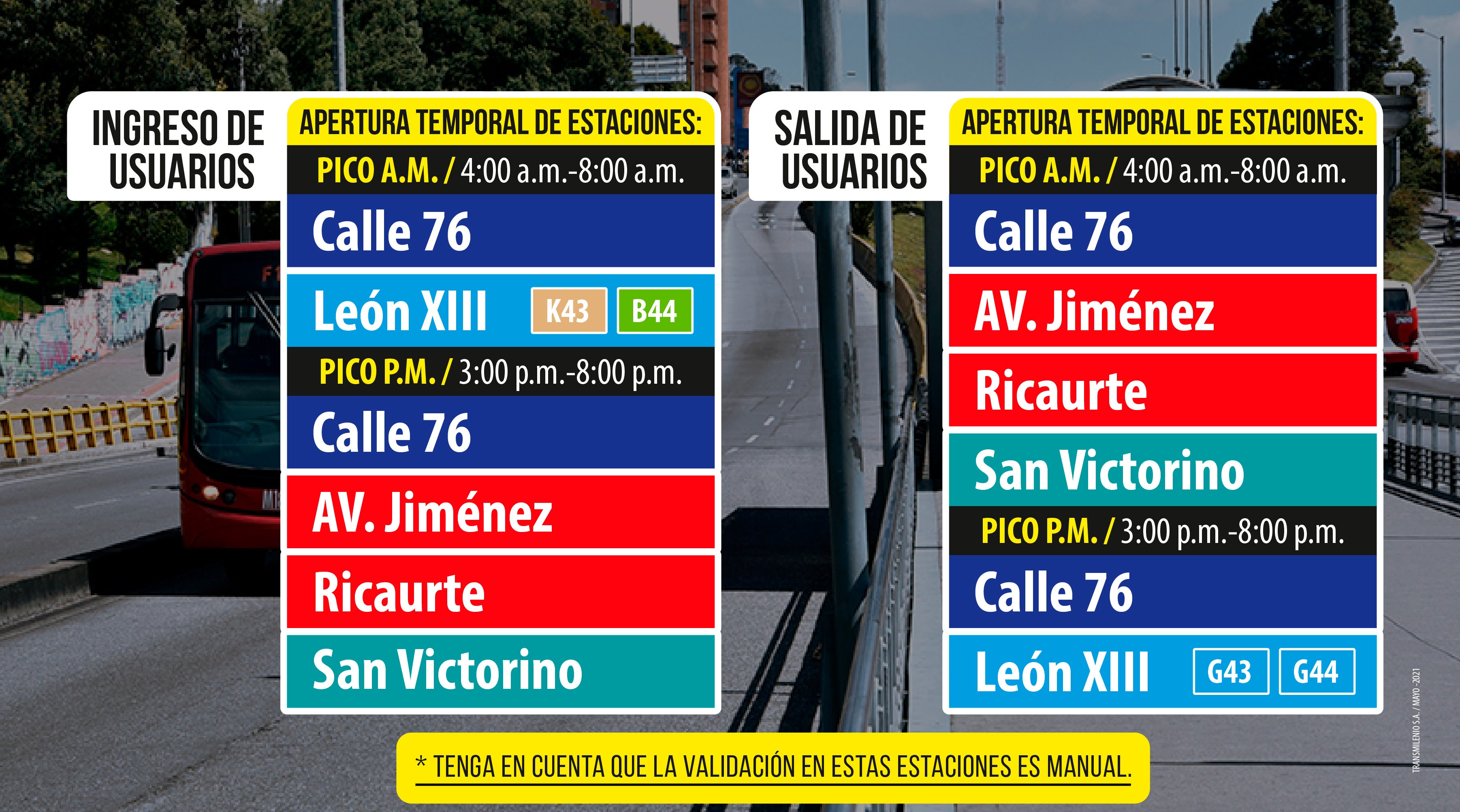 TransMilenio implementa validación manual