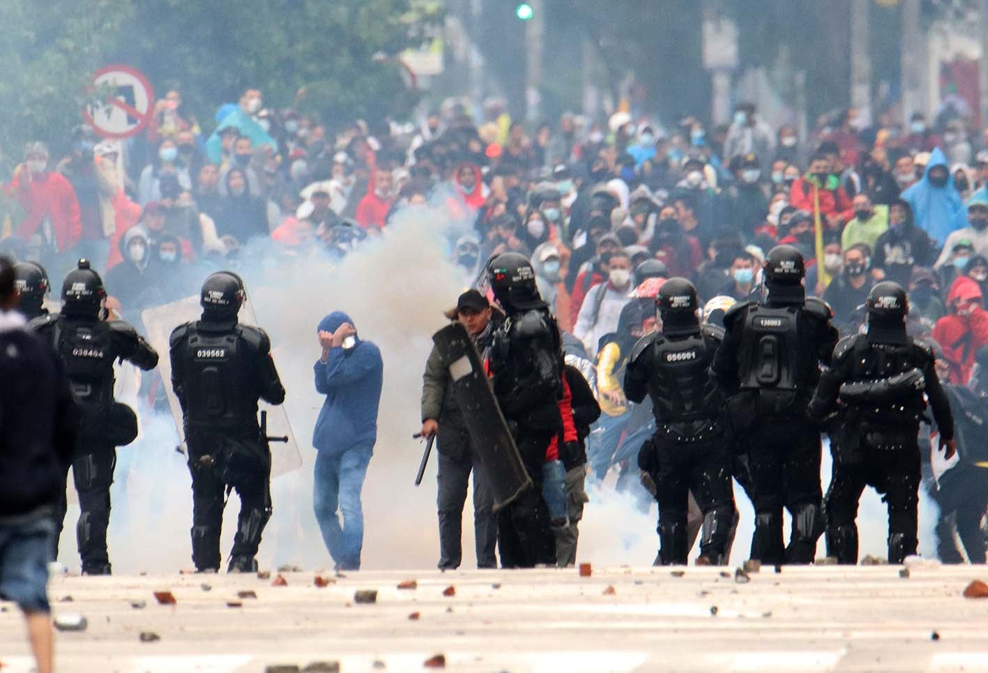 Disturbios en Bogotá durante las marchas del 1 de mayo de 2021