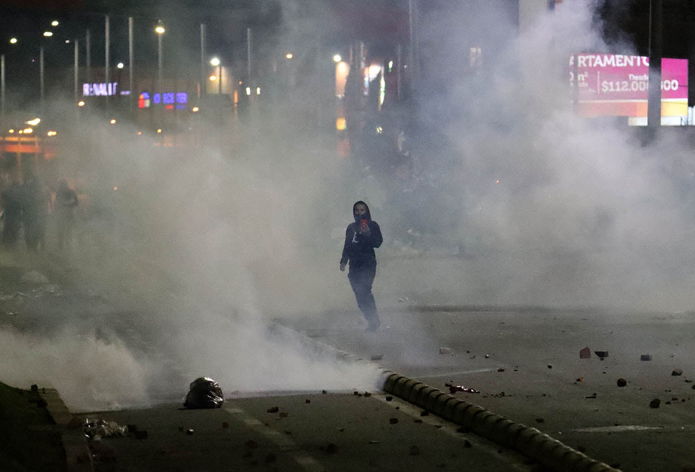 ENFRENTAMIENTOS ENTRE MANIFESTANTES Y POLICIA DEL ESMAD EN SOACHA