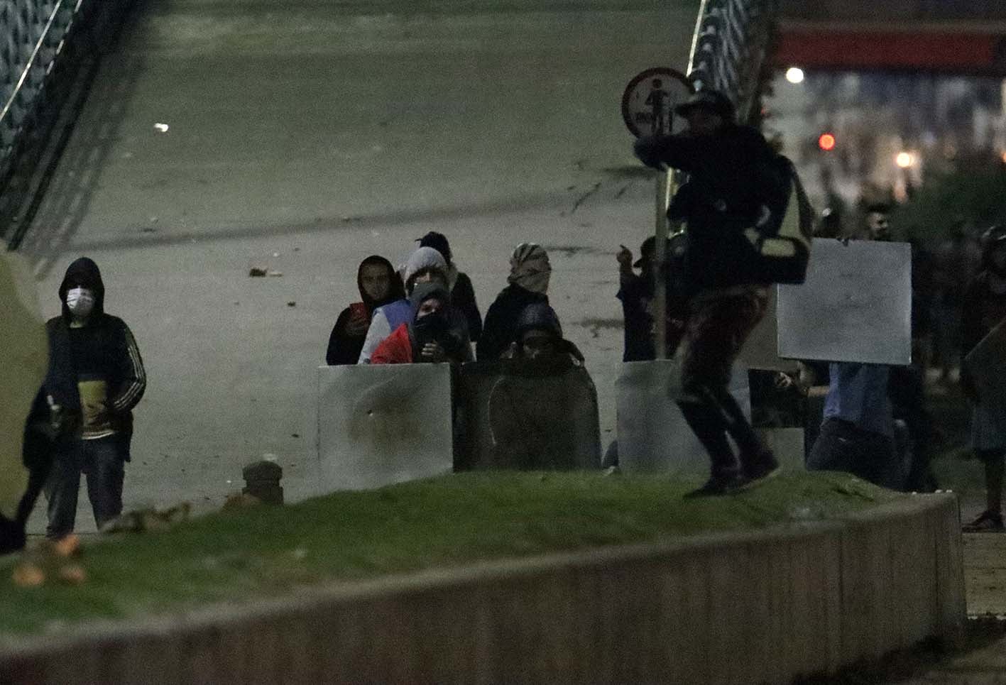 ENFRENTAMIENTOS ENTRE MANIFESTANTES Y POLICIA DEL ESMAD EN SOACHA