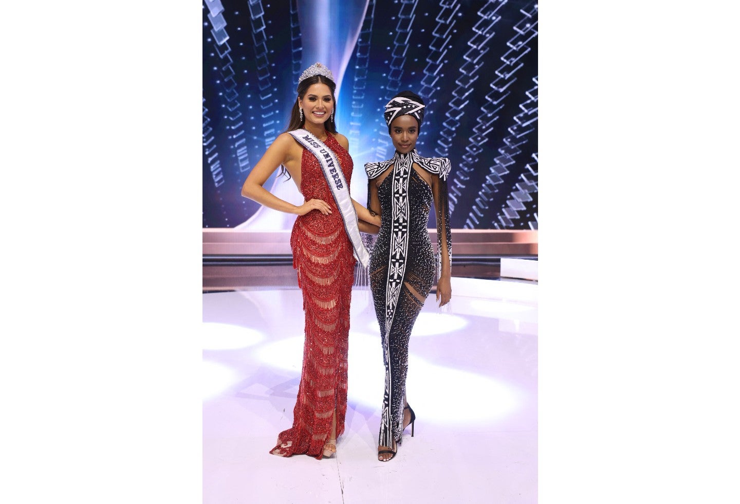 Andrea Meza, Miss Universo 2020 y Zozibini Tunzi