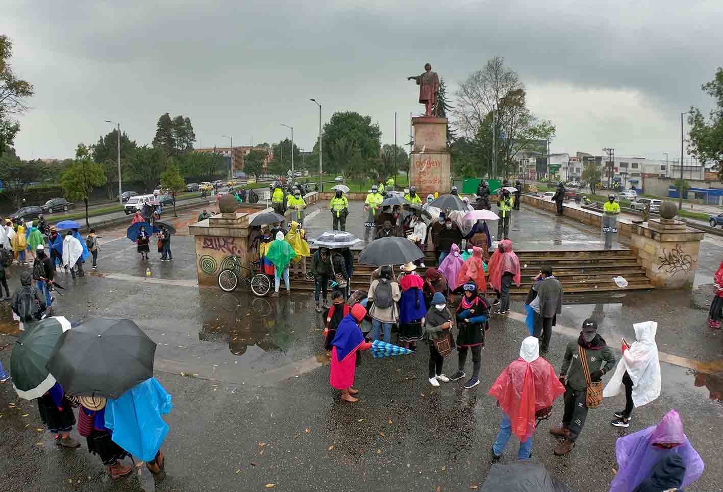 Indígenas del Pueblo Misak - protestas en Bogotá 9 de junio