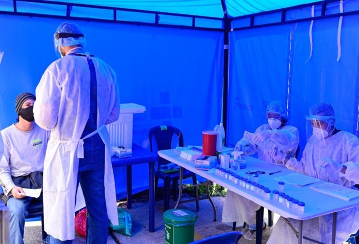 Prueba de coronavirus en Bogotá