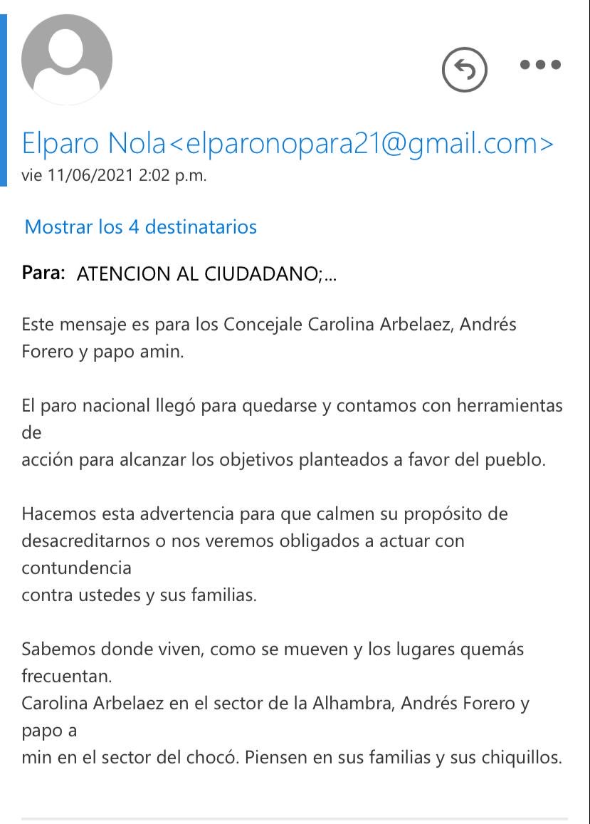 Amenazas a concejales