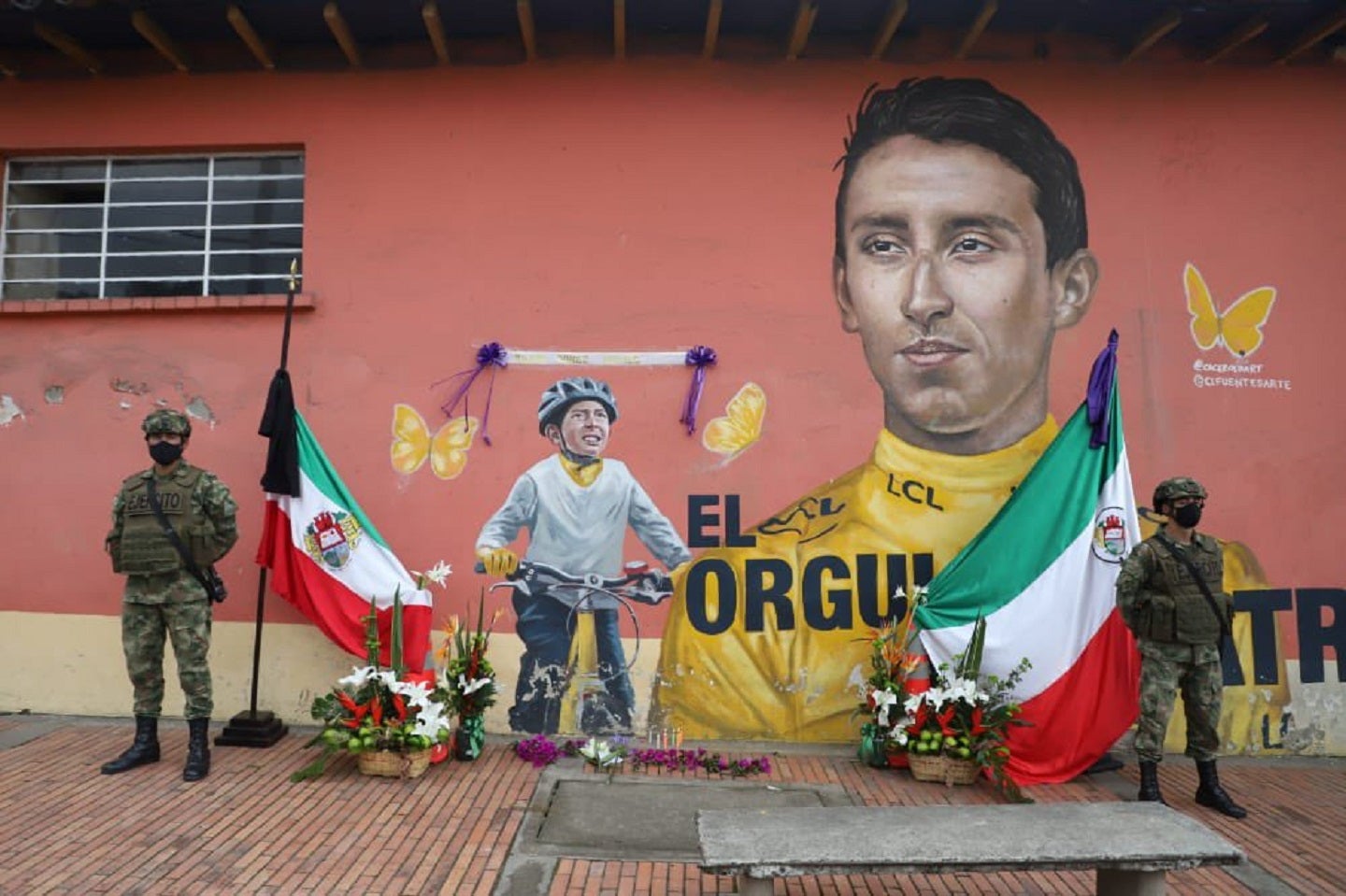 Mural de Egan Bernal y Julián Gómez