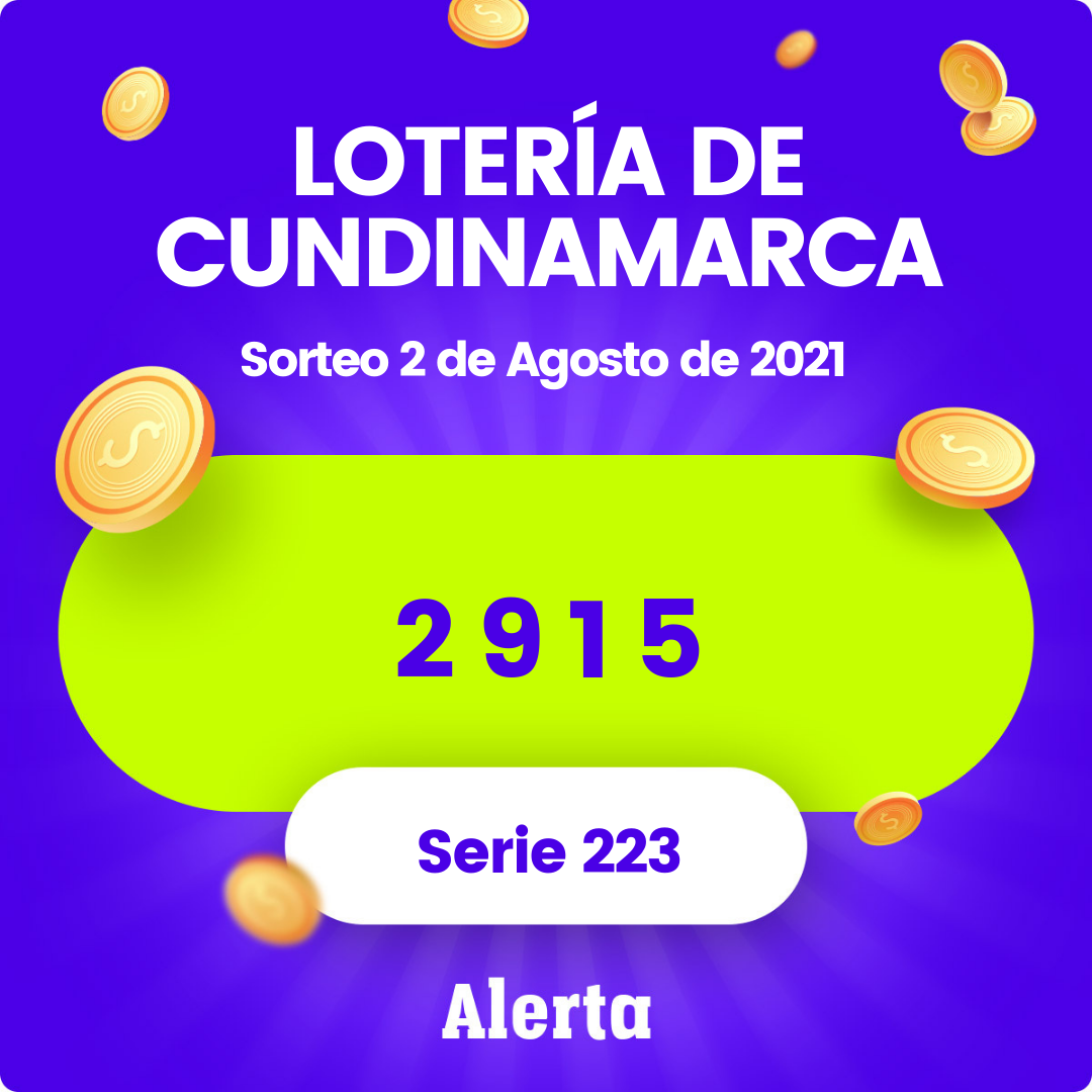 Lotería de Cundinamarca resultados lunes 2 de agosto