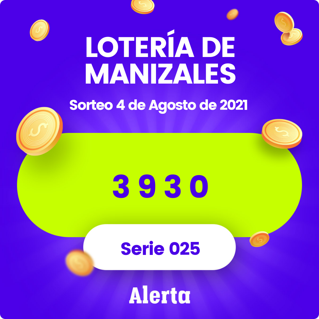 Lotería de Manizales resultados miércoles 4 de agosto