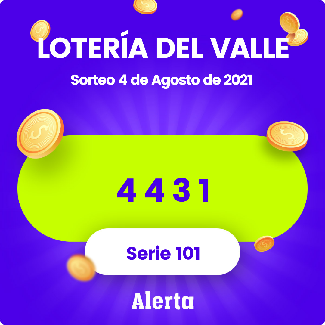Lotería Valle resultados miércoles 4 de agosto