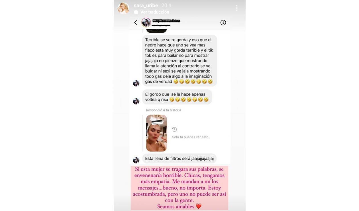 Insultos contra Sara Uribe