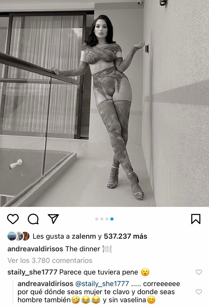 A Andrea Valdiri le dijeron que parecía que tenía pene