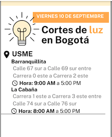 Cortes de Luz-Bogotá-10 de septiembre 2