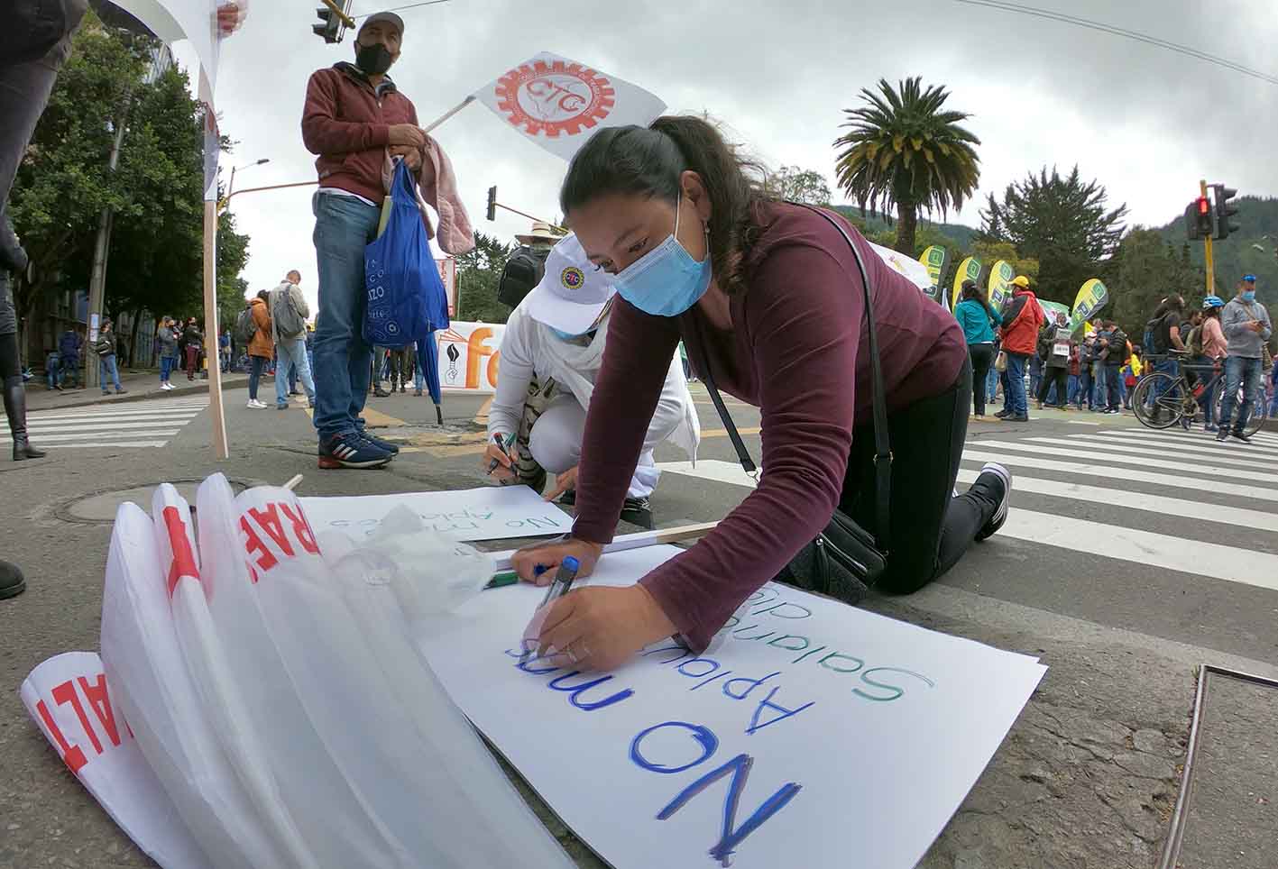 Protestas del paro nacional, en Bogotá.