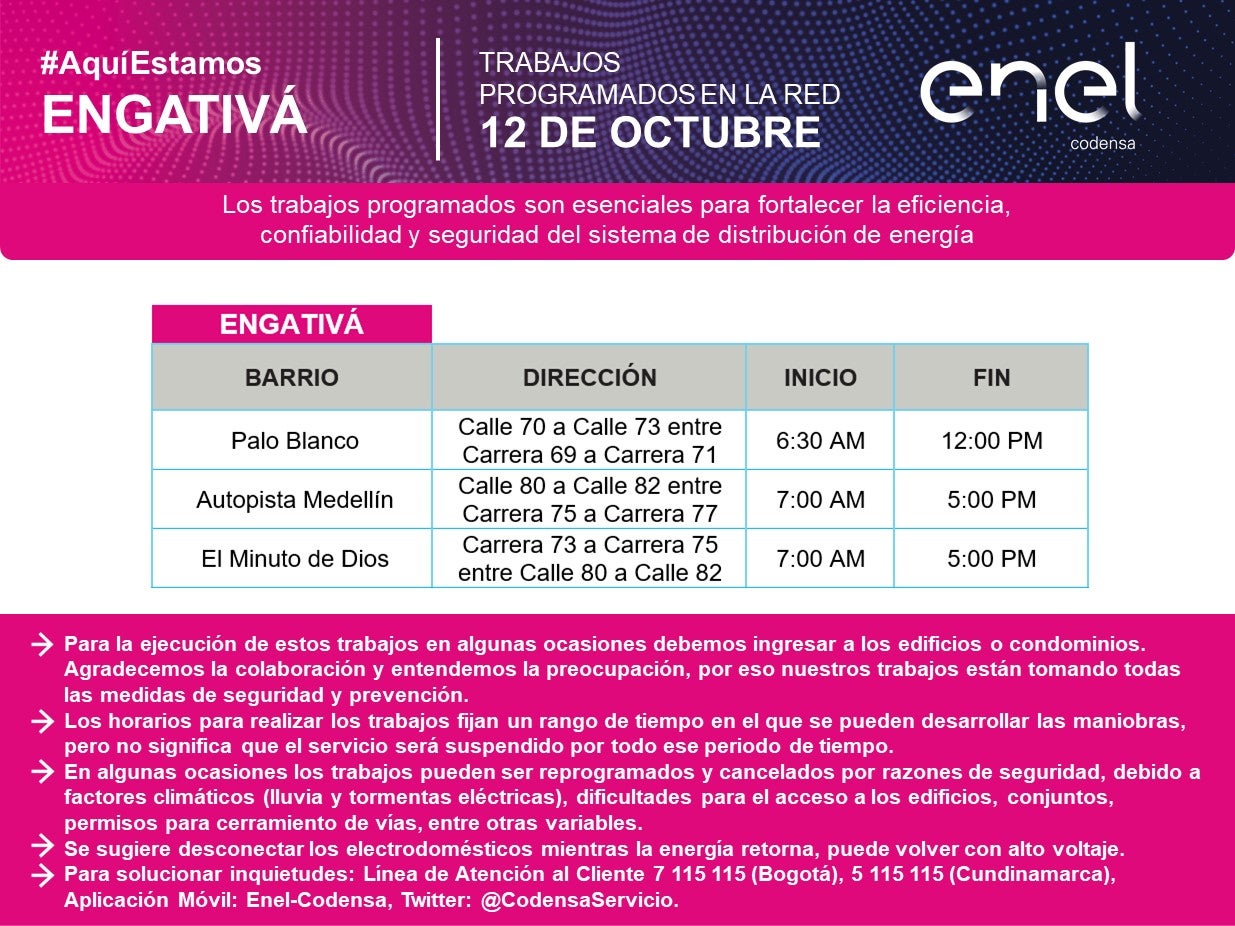 Cortes de luz 12 de octubre