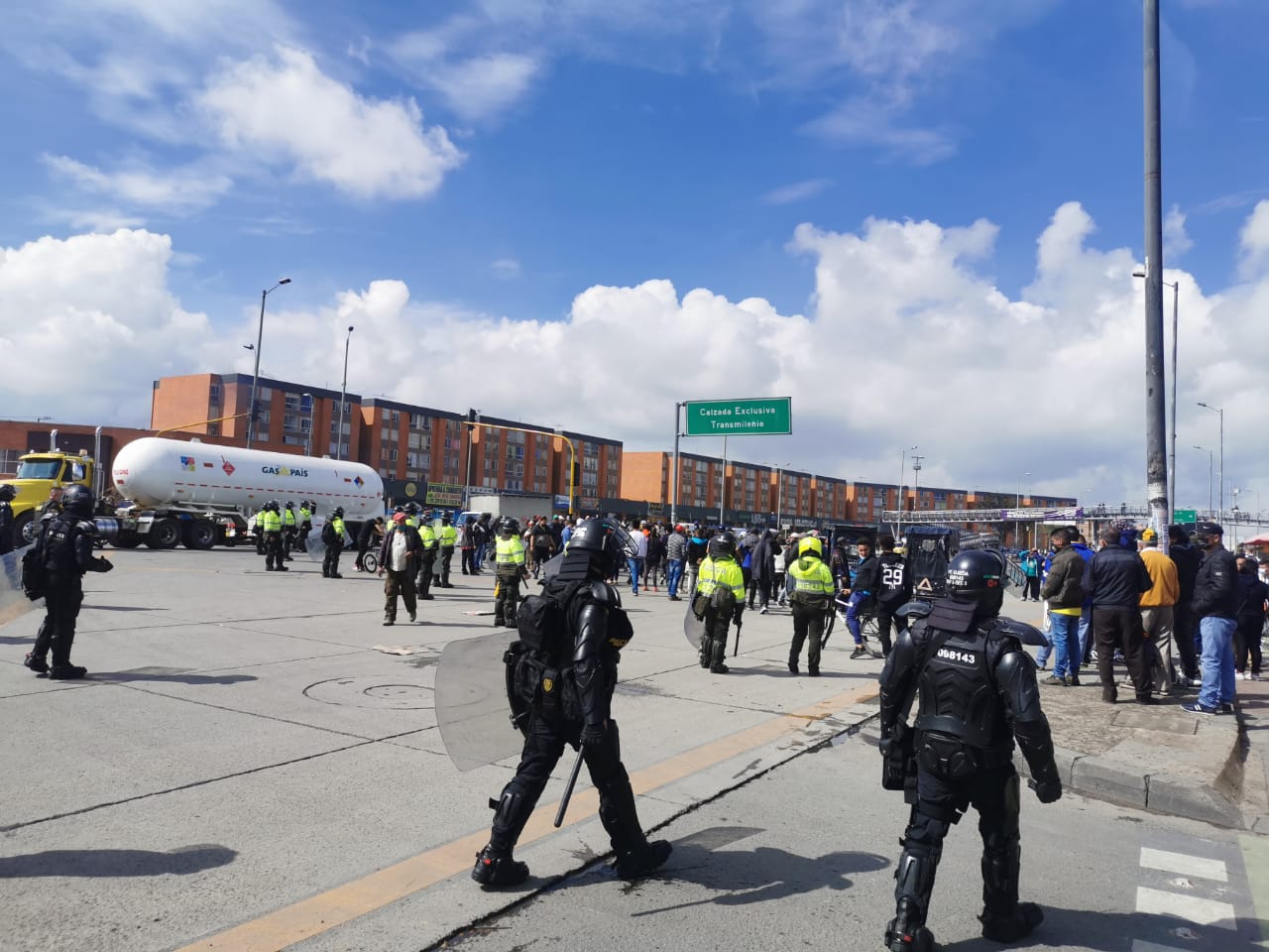 Protesta de bicitaxistas en Bogotá