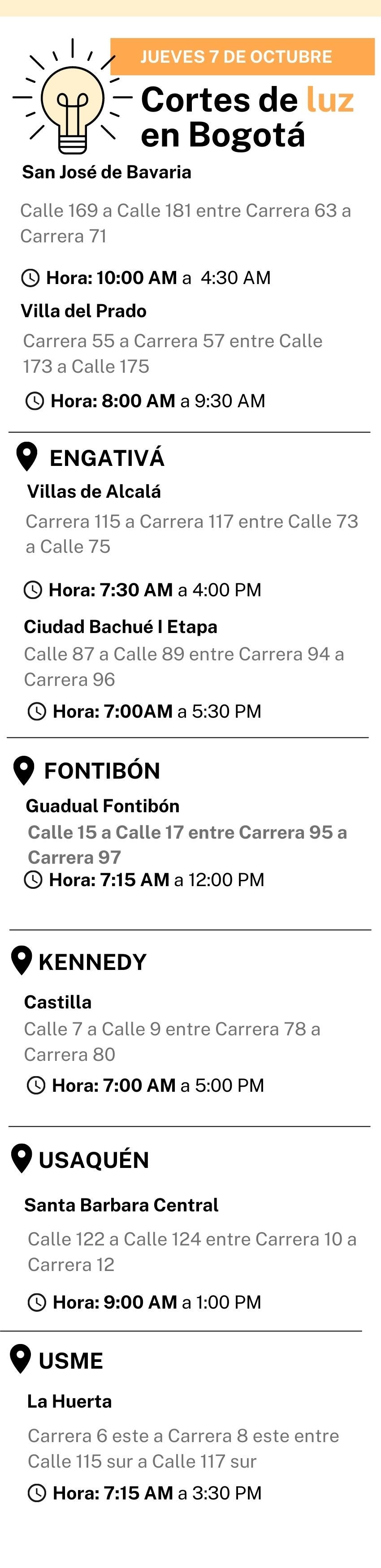 Corte de luz 7 de octubre