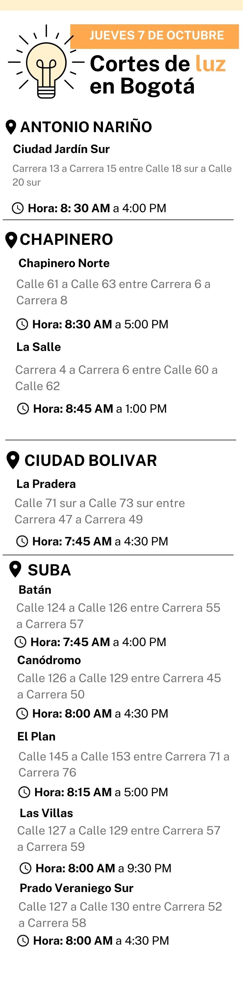 Corte de luz 7 de octubre