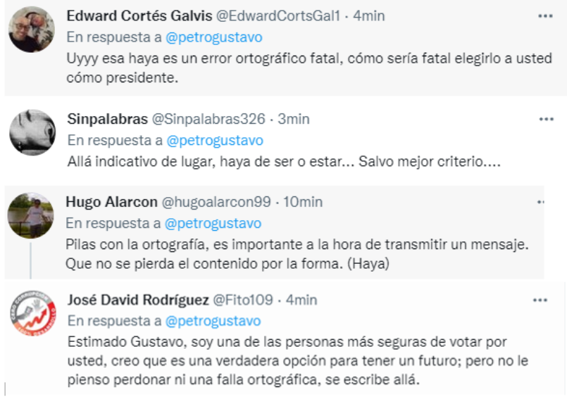 respuestas a trino de Gustavo Petro