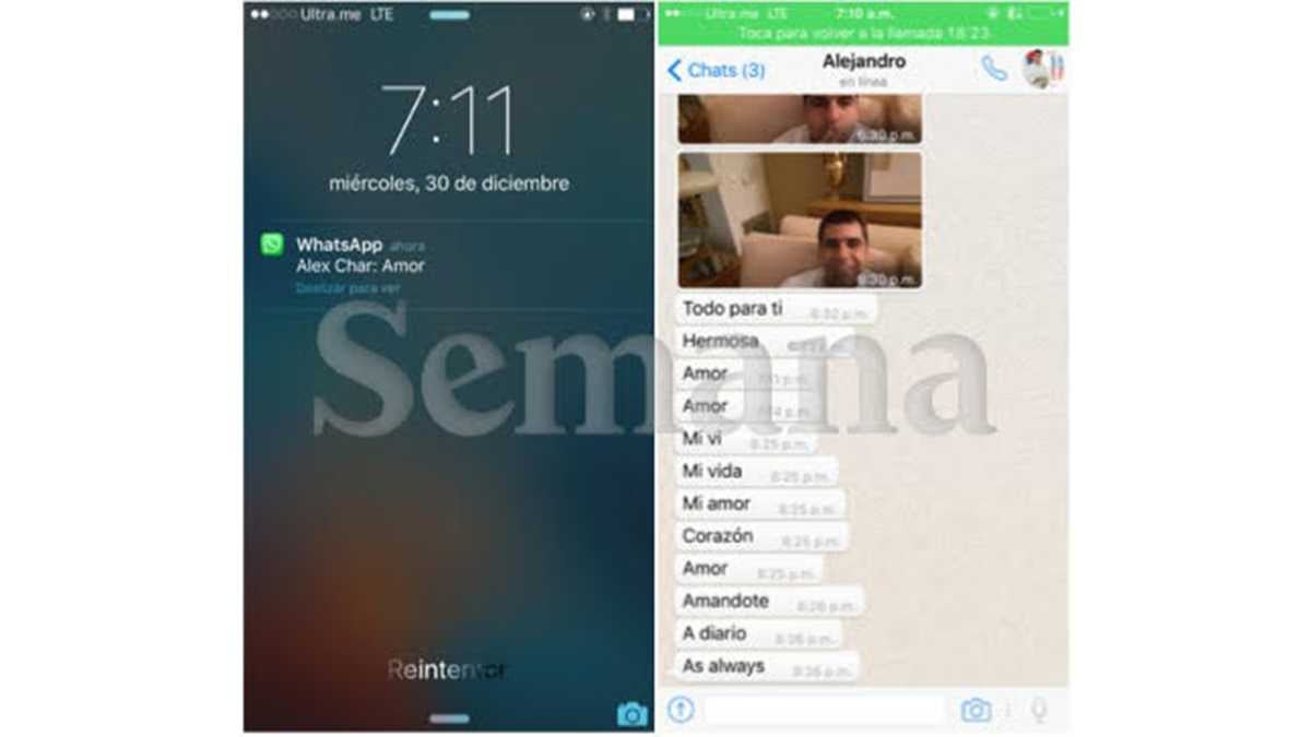 Chats entre Aida Merlano y Alex Char