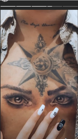 Mirada de Belinda tatuada en el pecho de Nodal