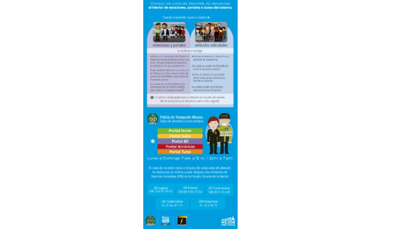 Atención a denuncias en TransMilenio