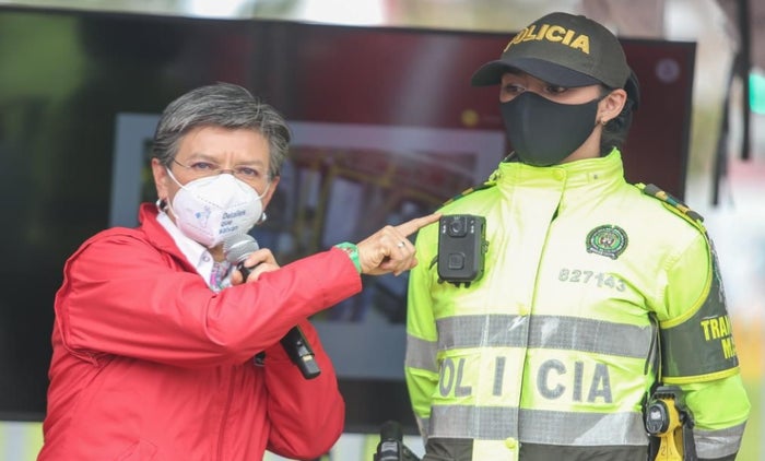 Cámaras corporales para policías de TransMilenio
