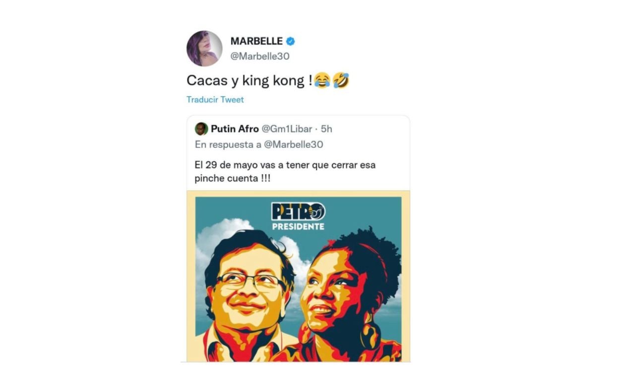 Marbelle trino contra Gustavo Petro y Francia Márquez