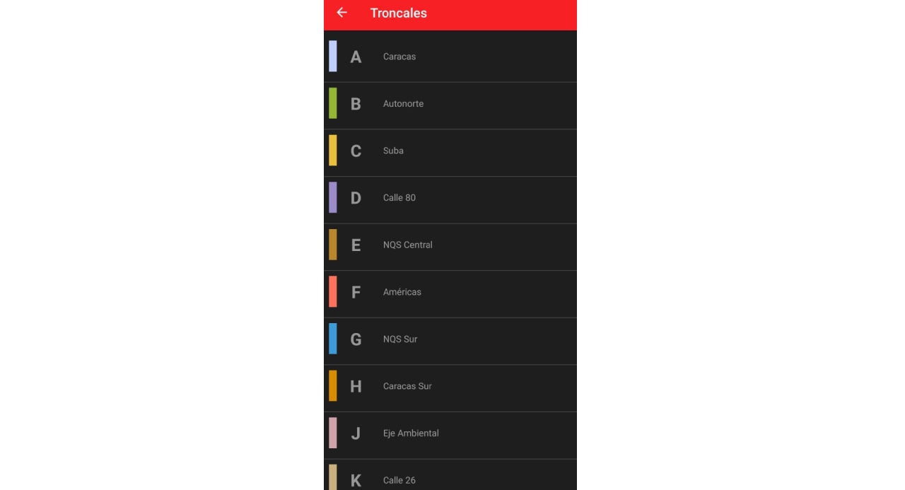 Pantallazo TransMi App