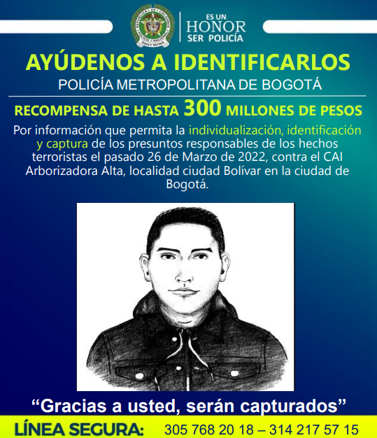 Revelan retrato hablado de presunto implicado en ataque terrorista en Ciudad Bolívar