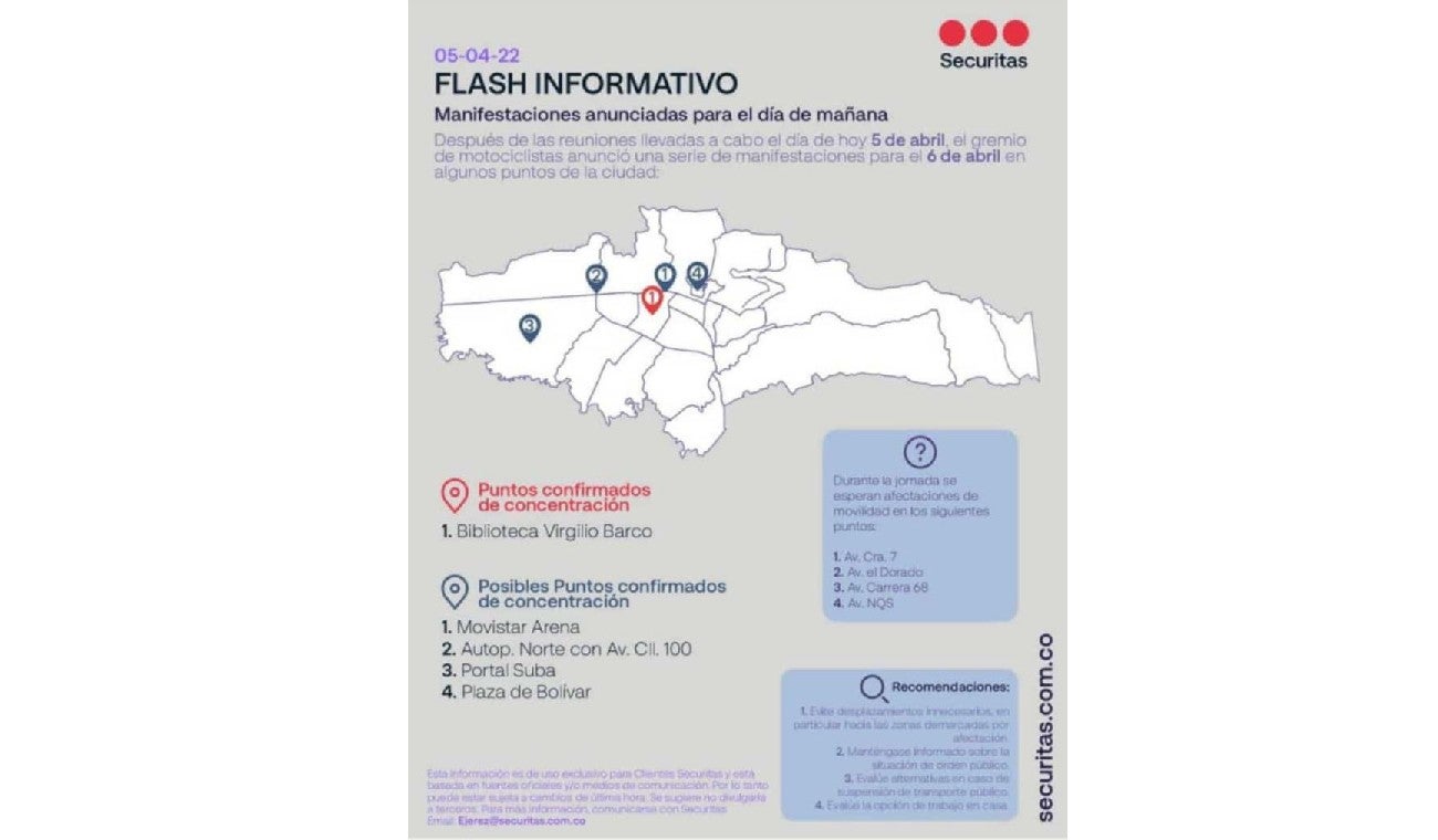 Protestas de motociclistas en Bogotá