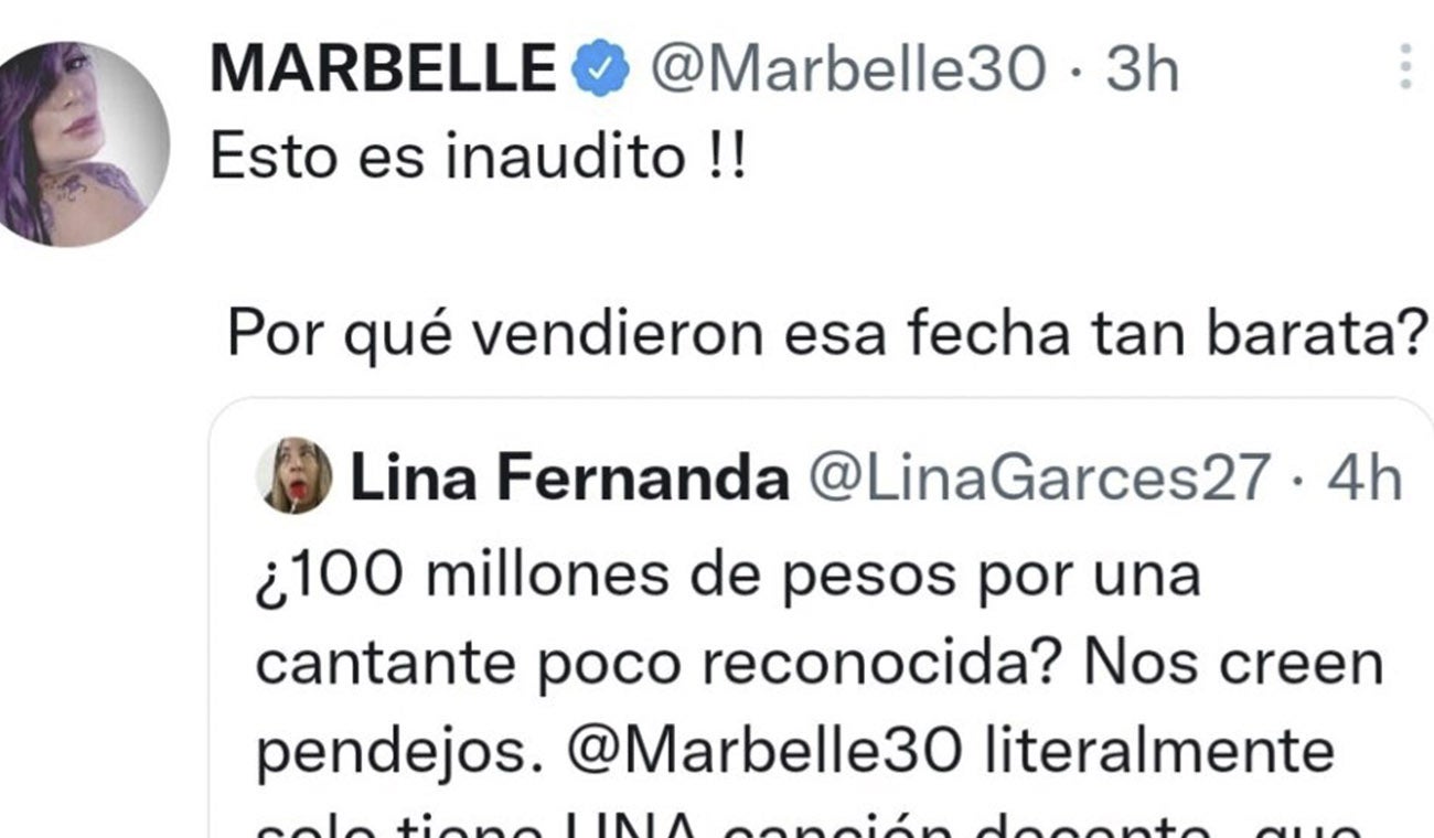 Marbelle respuesta Twitter