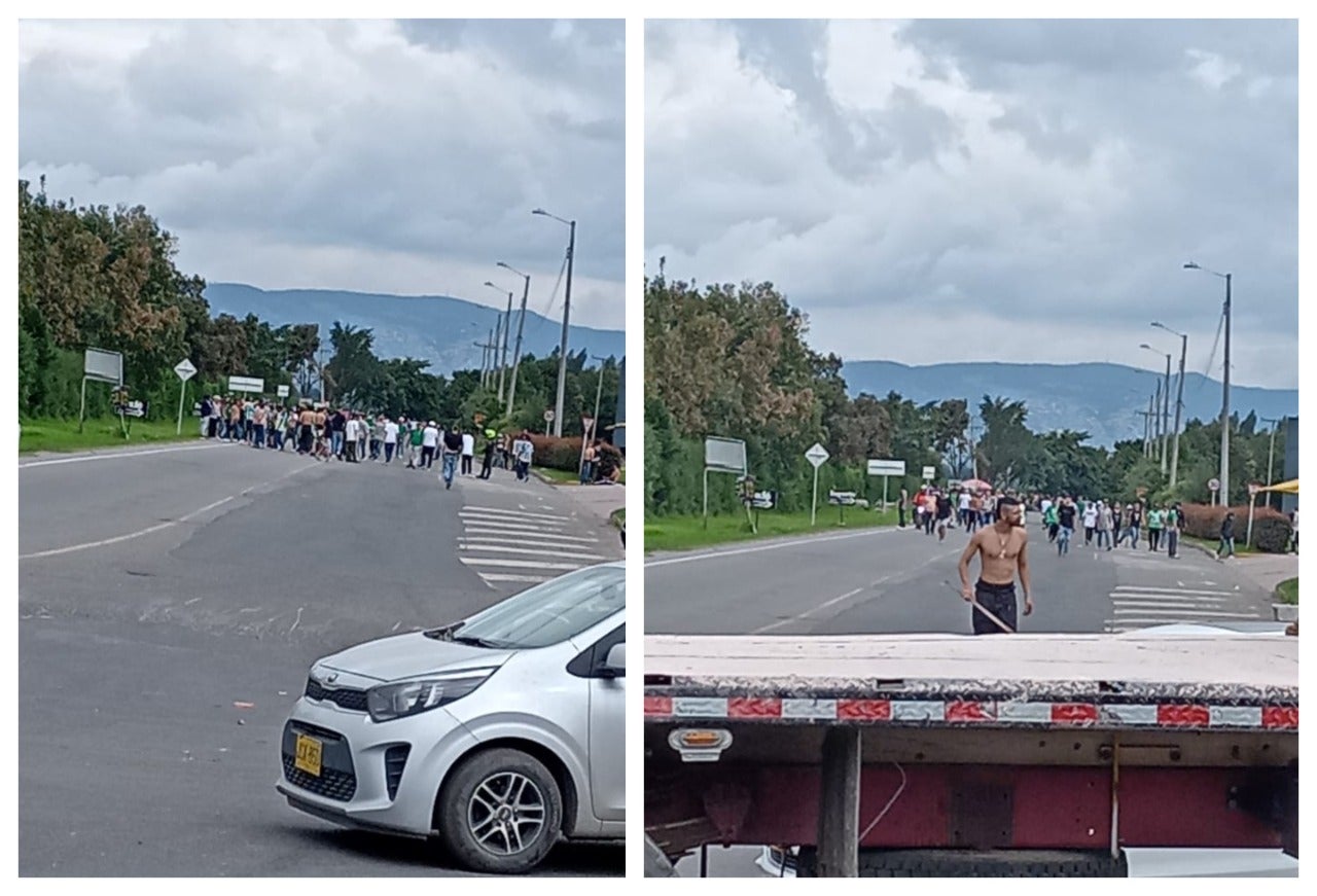 Barristas hicieron de las suyas y atacaron a varios ciudadanos en la vía Chía-Cota