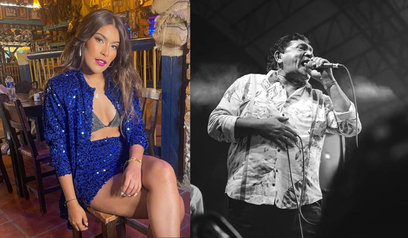 Karen Lizarazo siendo acosada por el cantante vallenato Poncho Zuleta