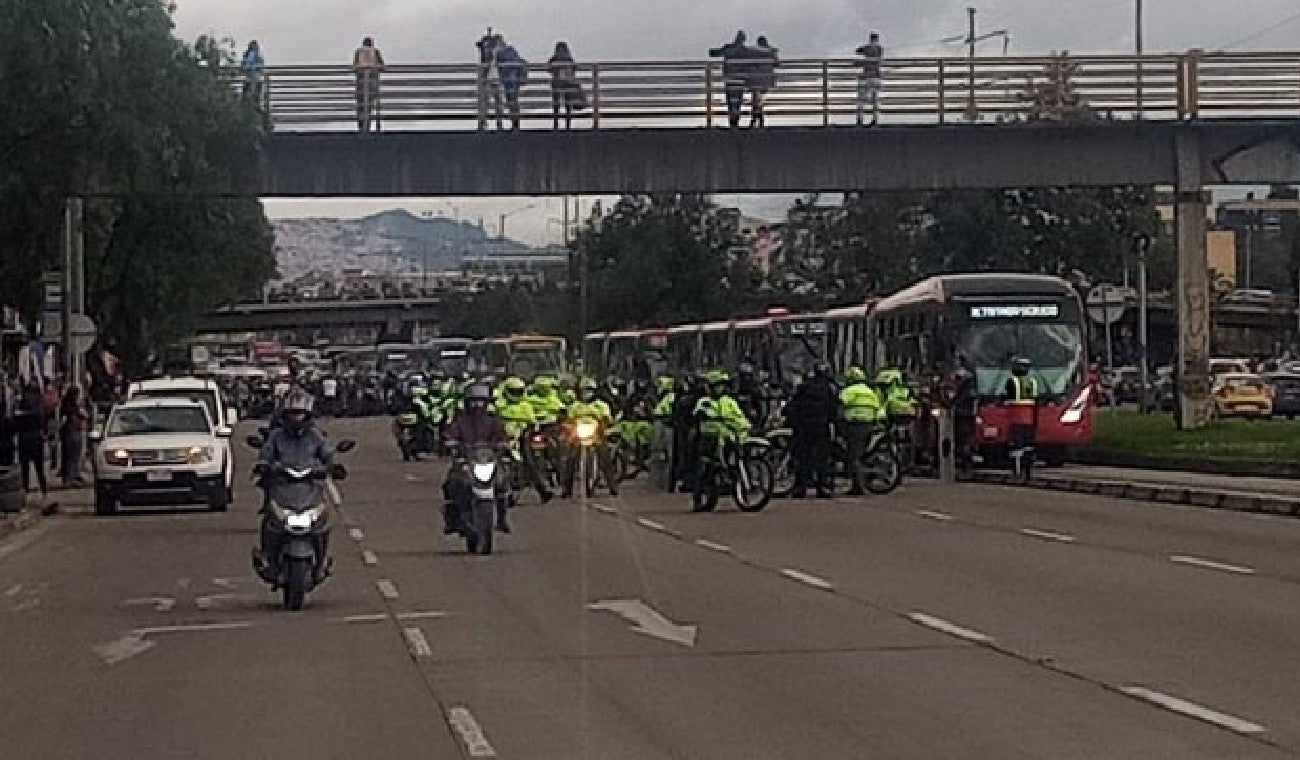 Manifestación de moteros en Bogotá