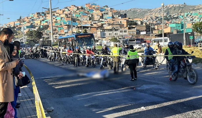 Accidente de motociclista en Ciudad Bolívar