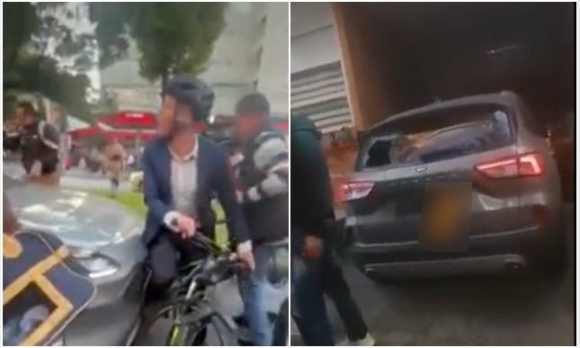 Camioneta que atropelló a ciclista en Bogotá