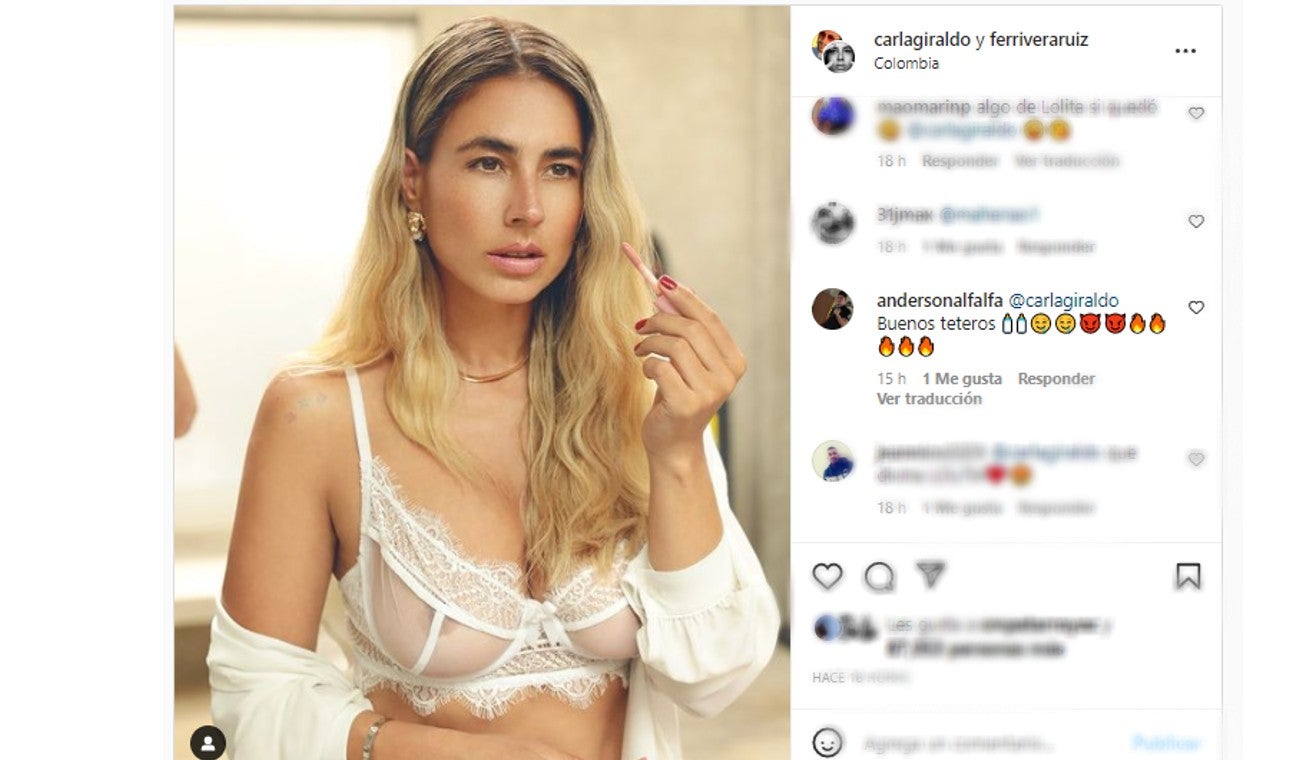 Comentario en foto de Carla Giraldo