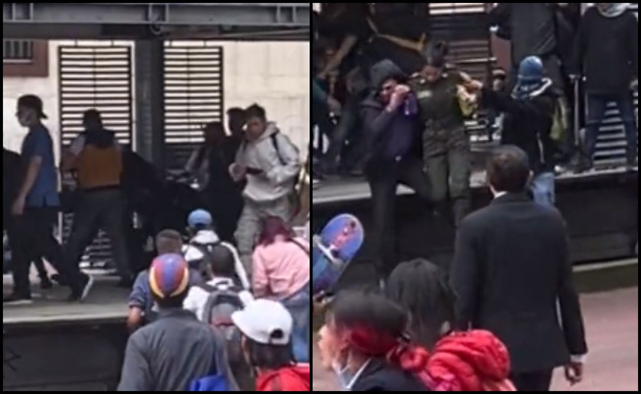 varios indígenas agreden a puños y patadas a una joven policía