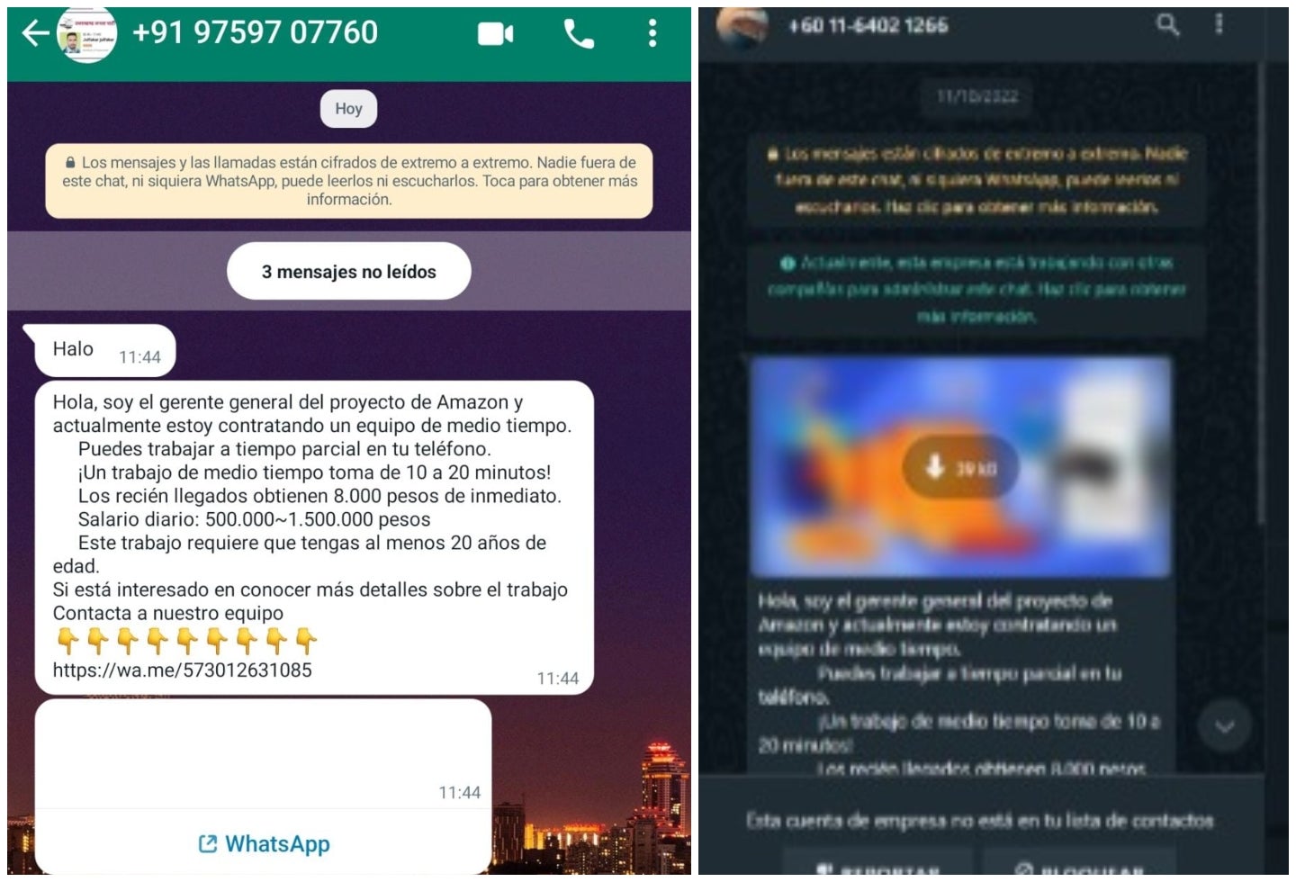 Estafas por WhatsApp