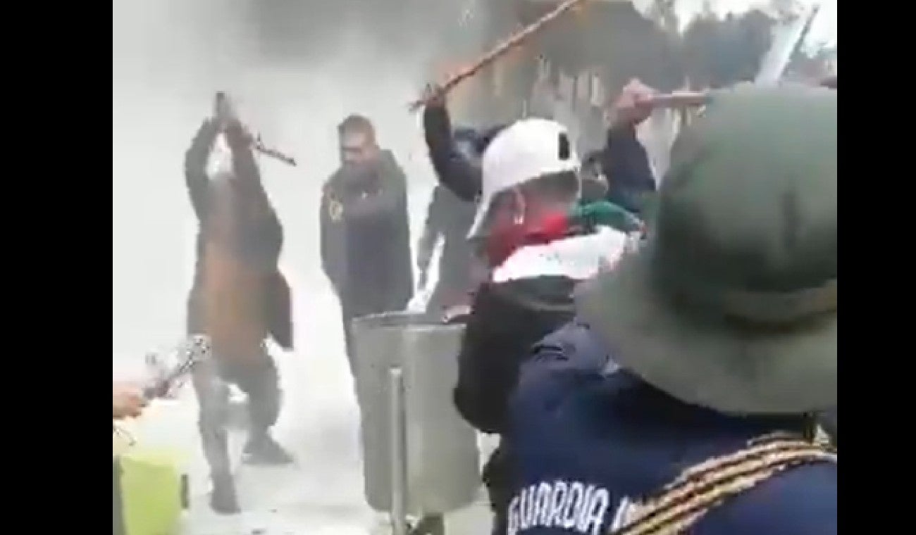 Protesta de indígenas en Bogotá