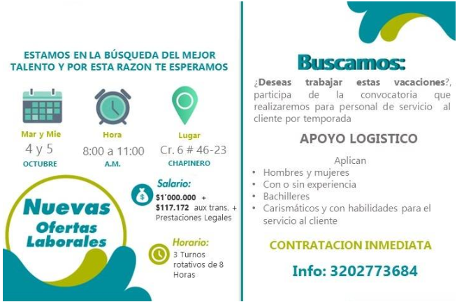 Trabajo en la Terminal de Transporte del Salitre