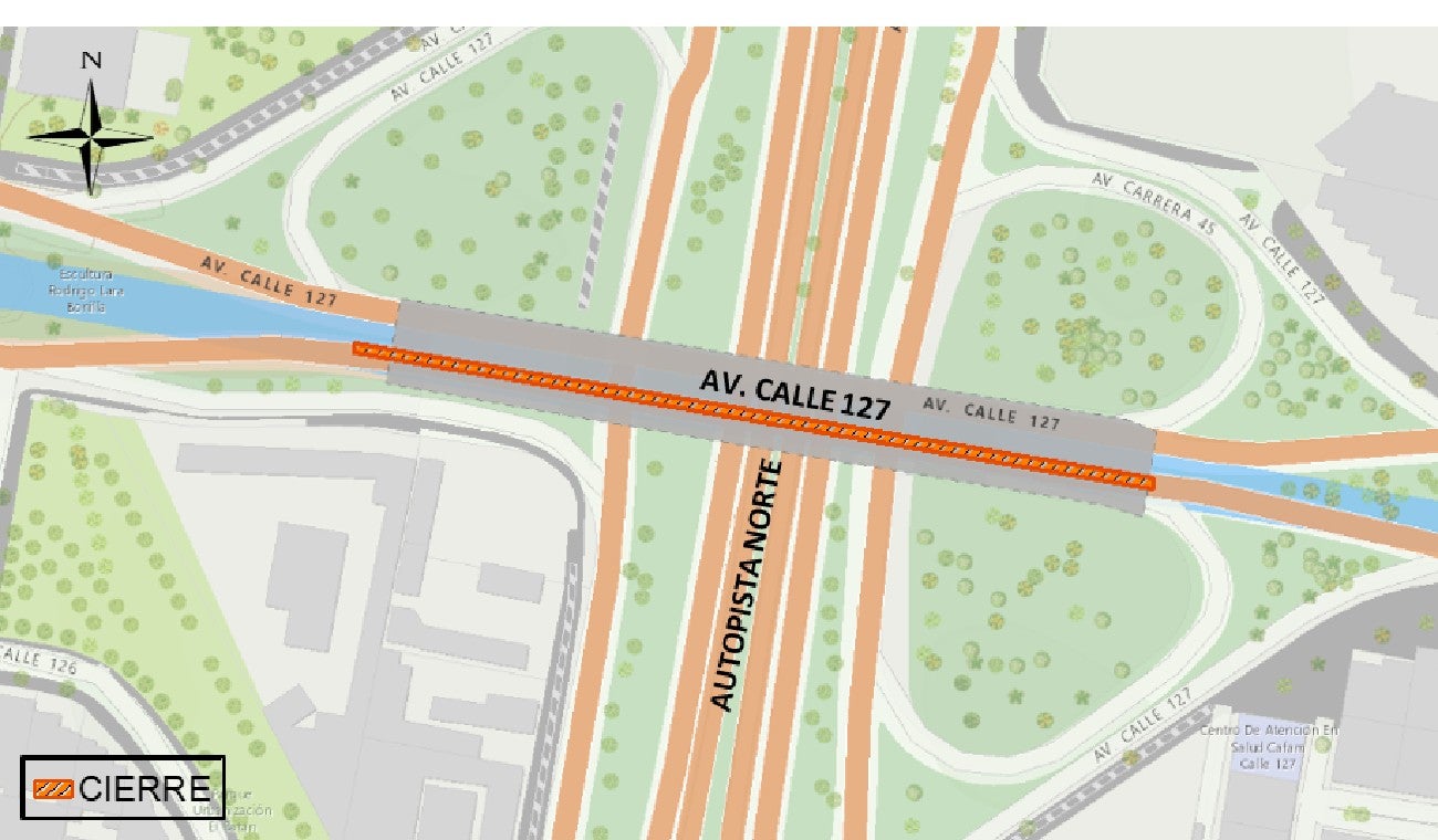 Cierre carriles puente vehicular 127 con autopista