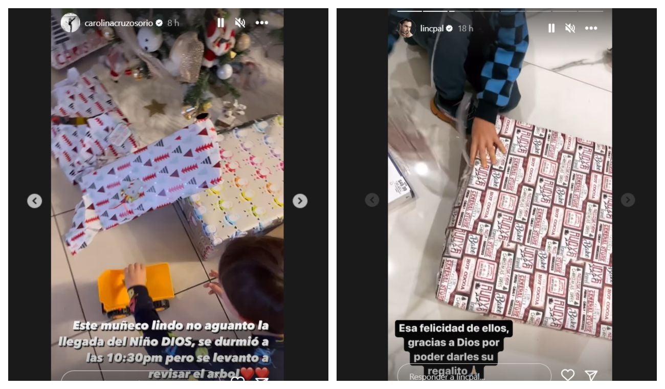 Carolina Cruz y Lincoln Palomeque en Navidad con sus hijos