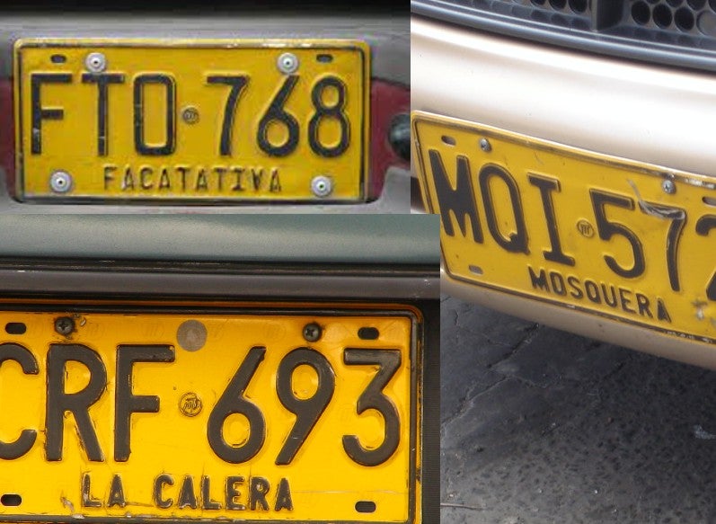 Matricula vehicular Cundinamarca