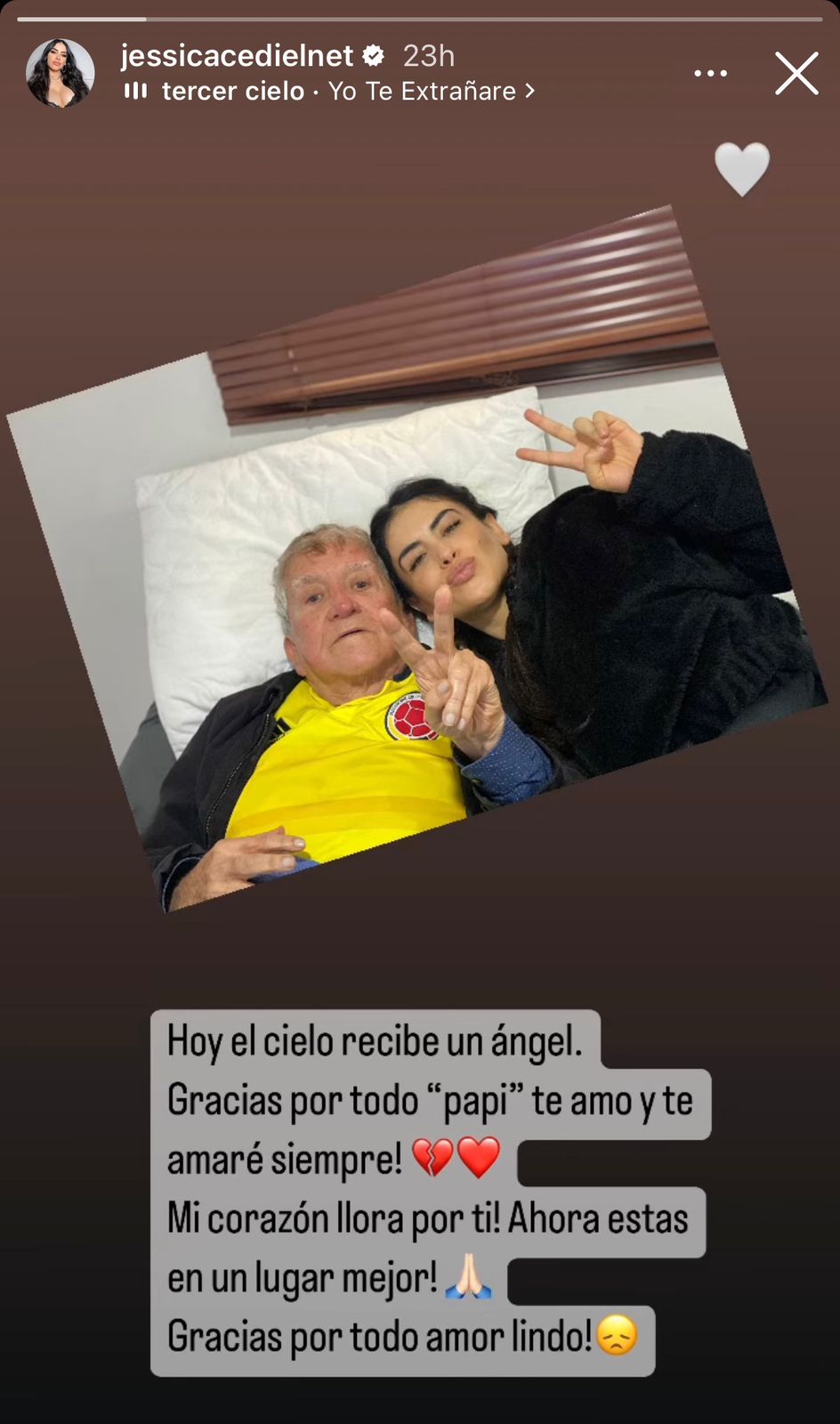 Falleció el padre de Jessica Cediel