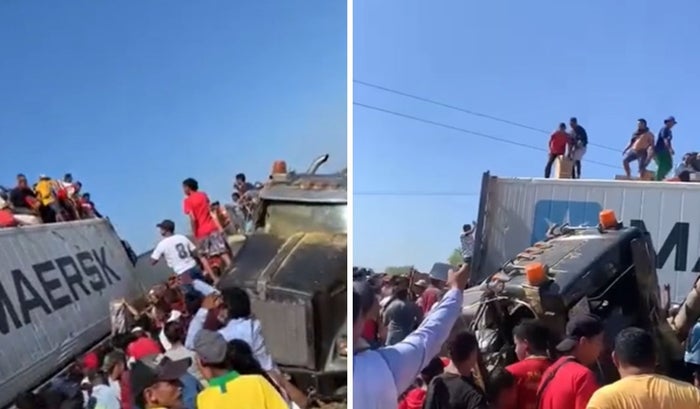 Comunidad saqueó camión mientras conductor estaba herido