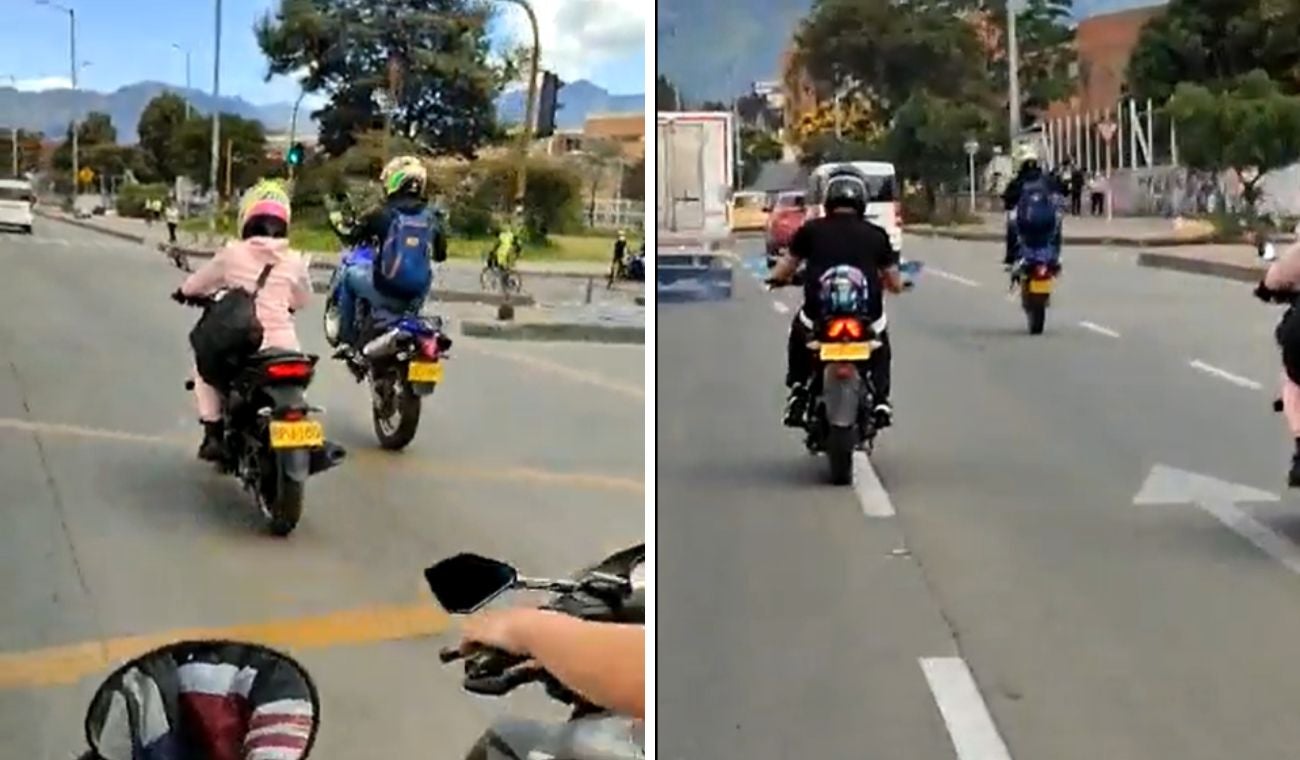 Motociclista en la autopista norte