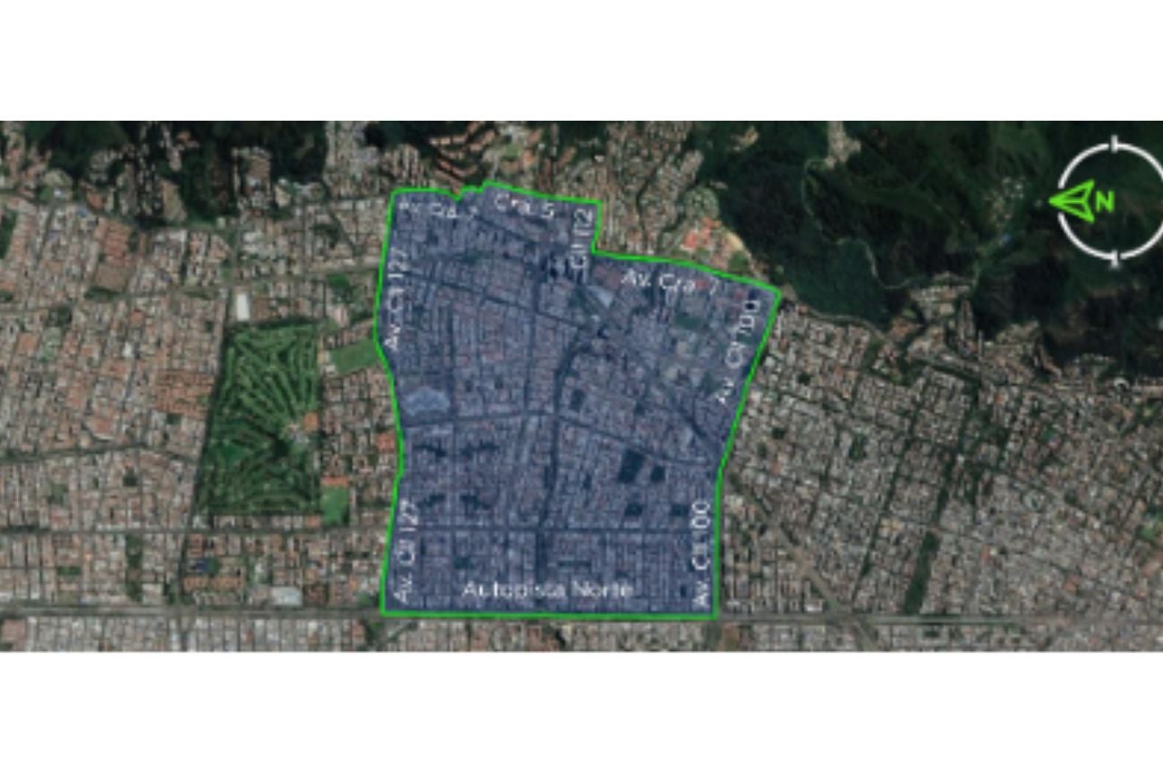 Delimitación del área 4 de las Zonas de Parqueo en Bogotá