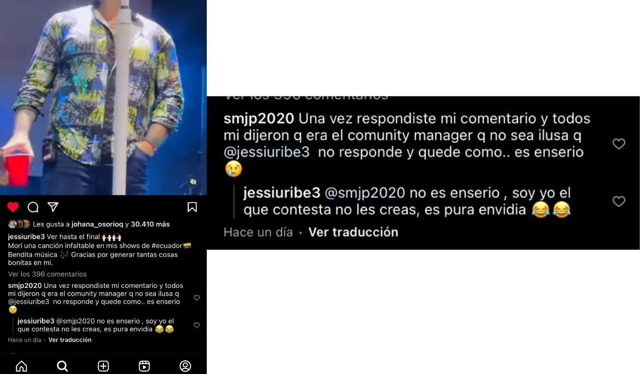 Jessi Uribe le responde a fan a la que se la montaron por 'ilusa'