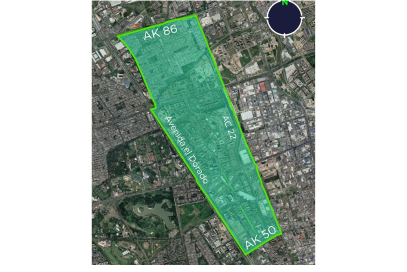 Delimitación del área 11 de la Zona de parqueo de Bogotá