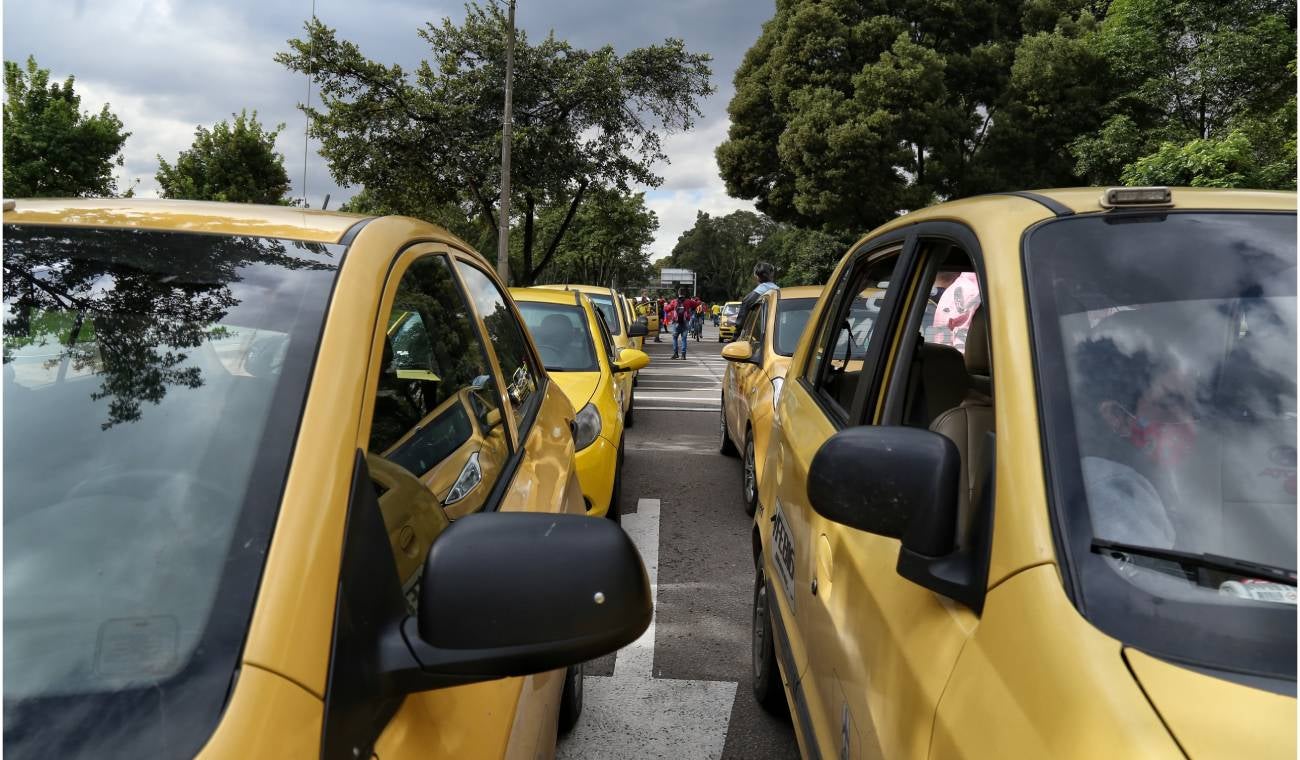 Taxistas en Bogotá